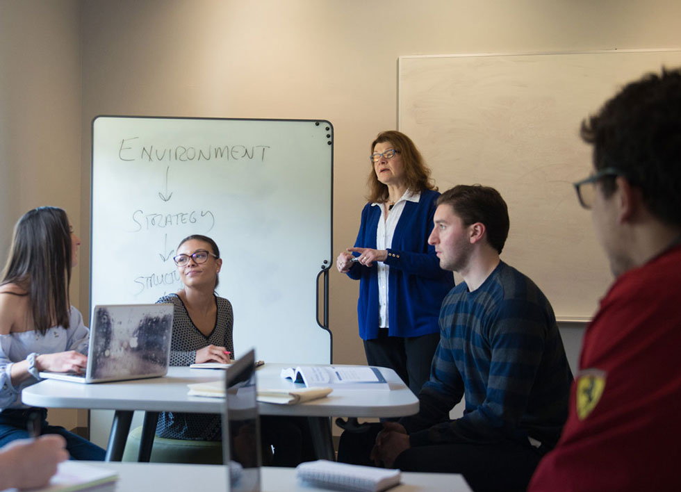 Thomas Jefferson University Business students and professor